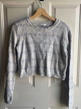 Lush Heather Gray Cropped Crewneck Sweater